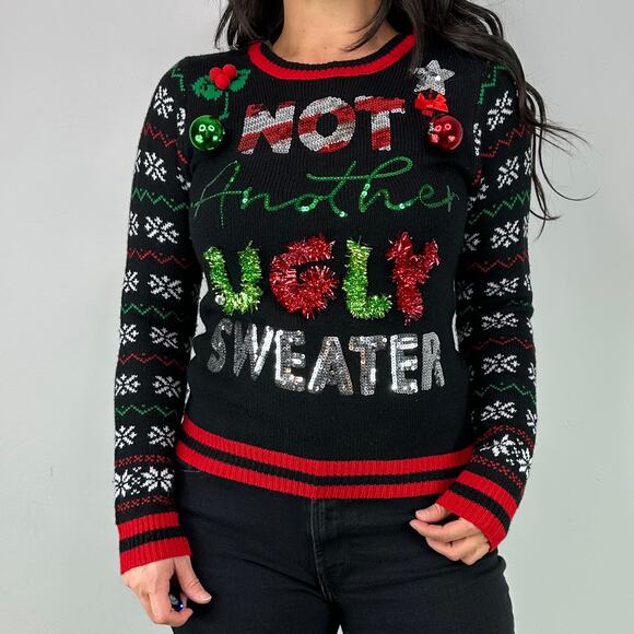 Style&Co "Not Another Ugly Sweater" Christmas Garland Sequin Sweater - Picture 6 of 10